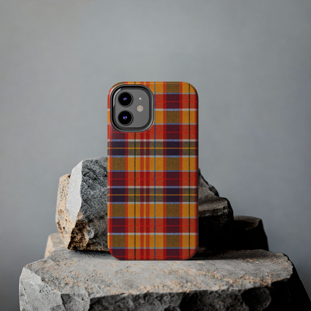 Autumn Plaid Tough Phone Case | Orange Red Yellow Plaid
