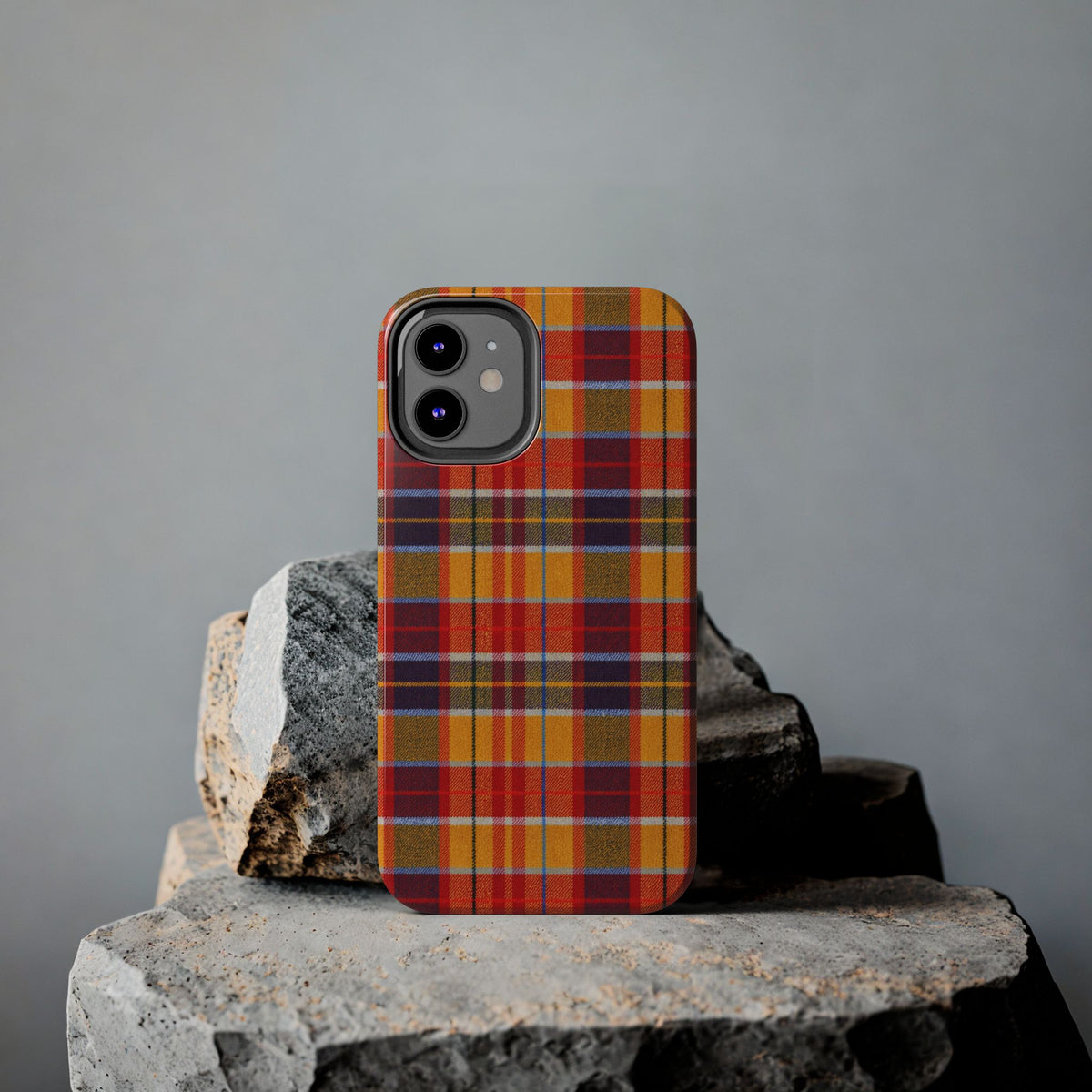 Autumn Plaid Tough Phone Case | Orange Red Yellow Plaid