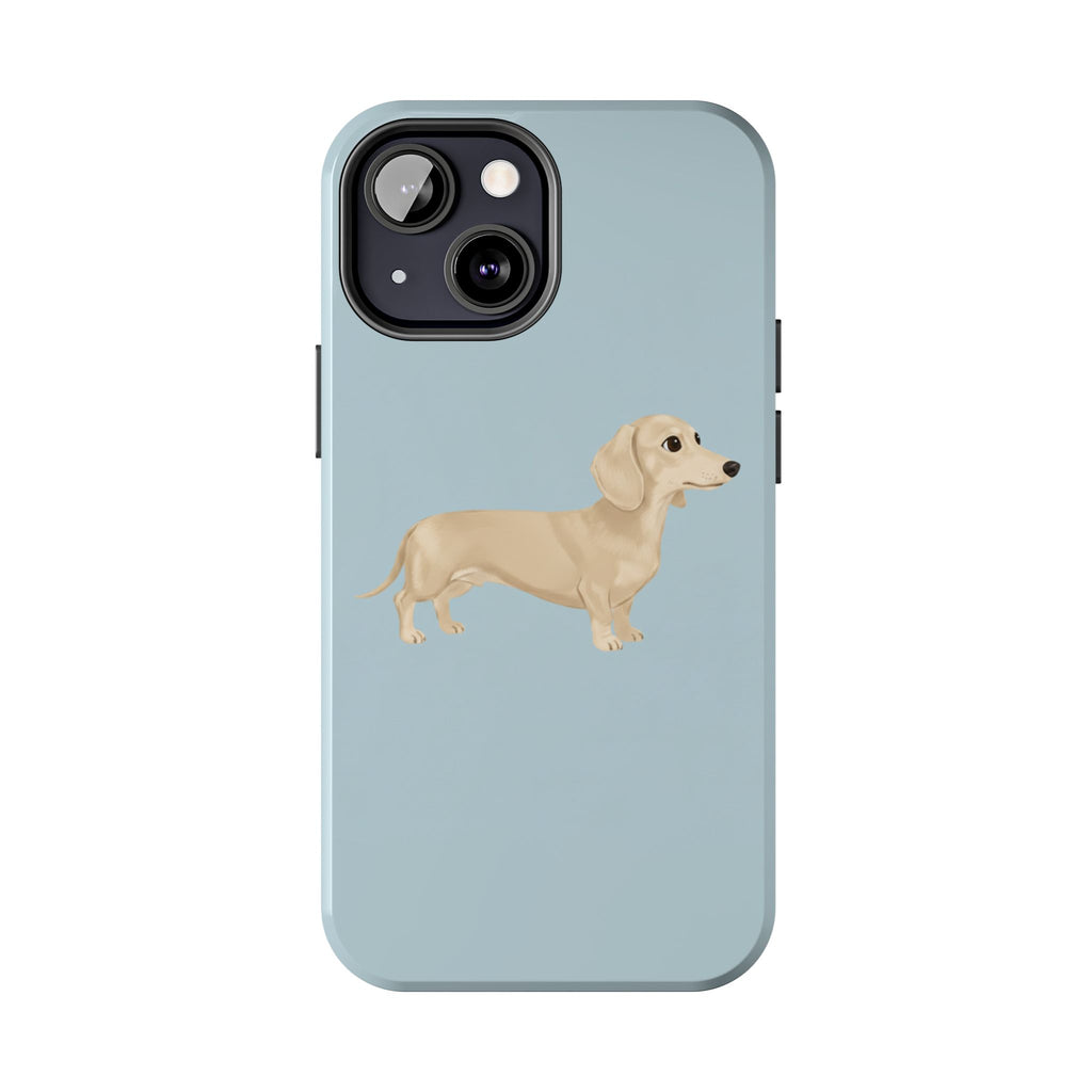 Tough Phone Cases, Dachshund Dog Blue Protective Cover, Strong Phone Shell, Rugged Device Case, Hard Smartphone Sleeve, Resilient Mobile