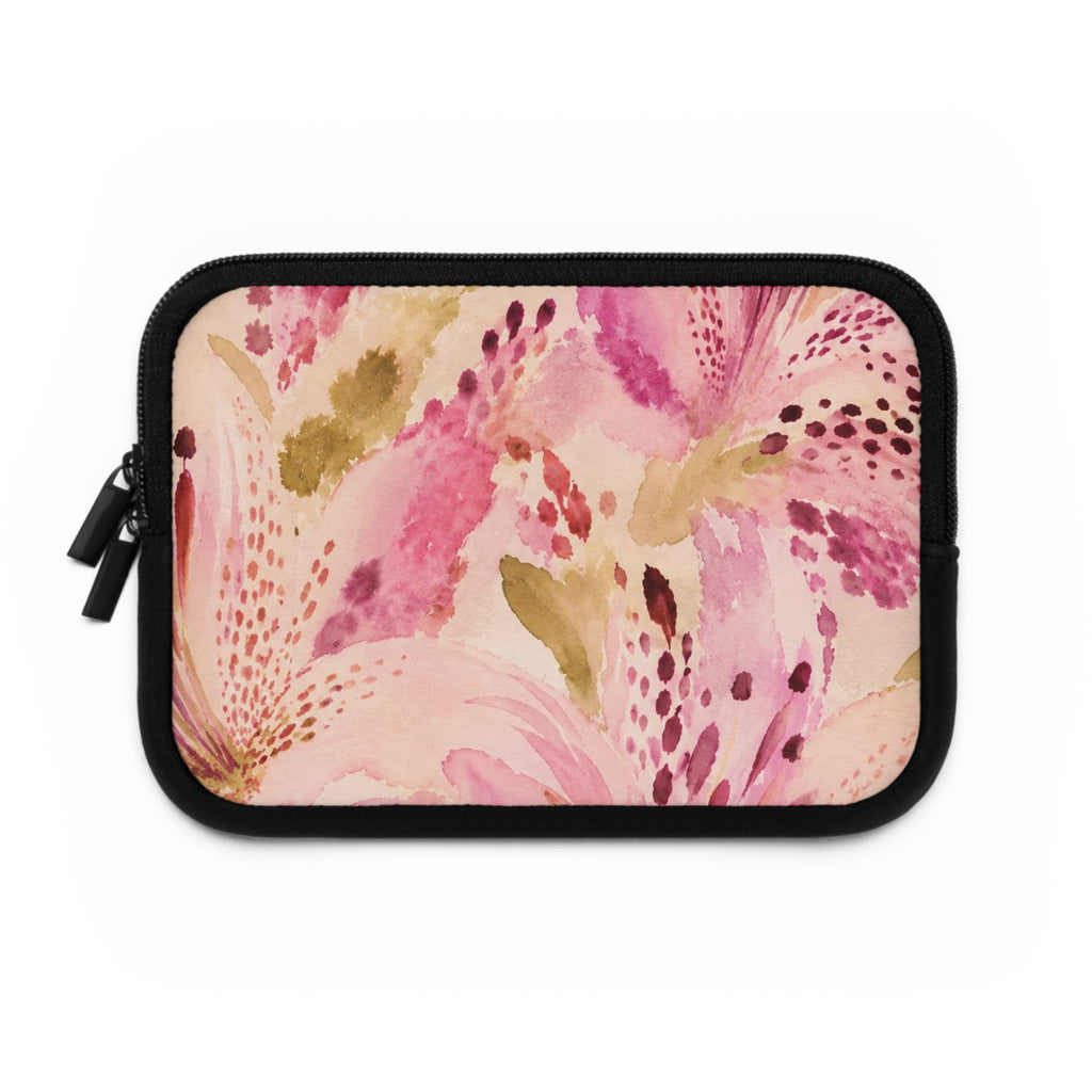 Pink Watercolor Lily Laptop Sleeve