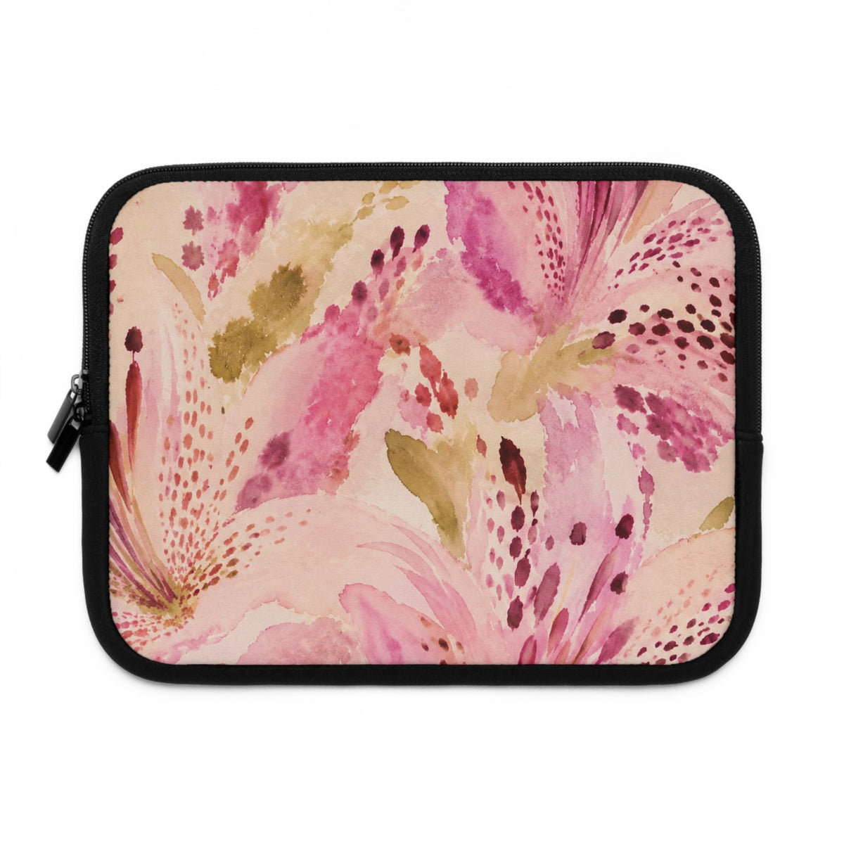 Pink Watercolor Lily Laptop Sleeve