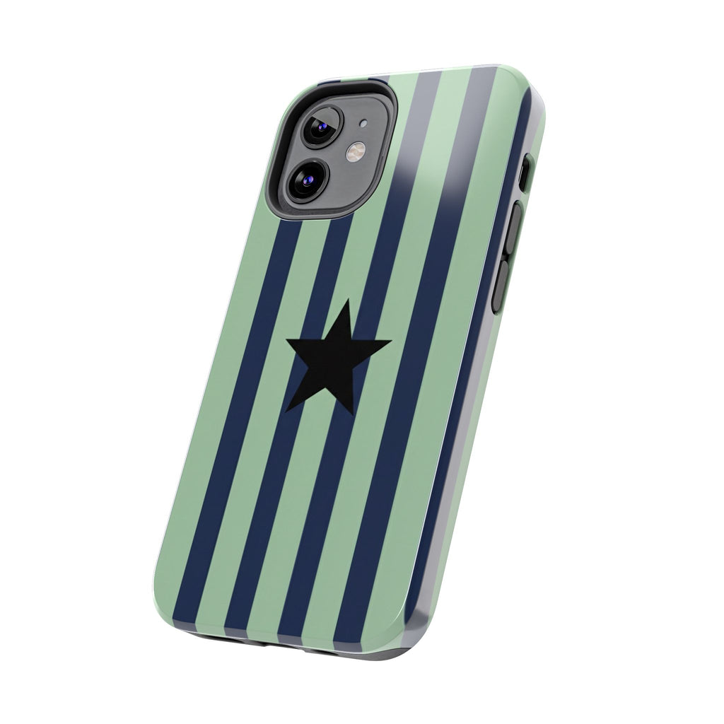 Stylish Tough Phone Cases, Durable Smartphone Covers, Trendy Tech Accessories, Unique Gifts for Teens, Striped Star Design