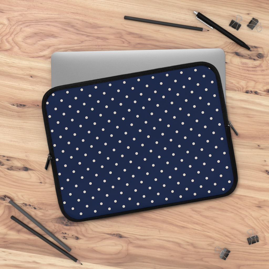 Navy Polka Dot Laptop Sleeve