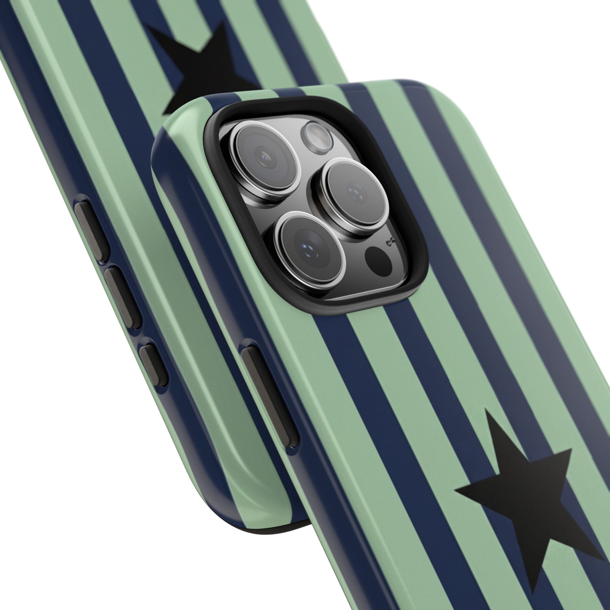 Stylish Tough Phone Cases, Durable Smartphone Covers, Trendy Tech Accessories, Unique Gifts for Teens, Striped Star Design
