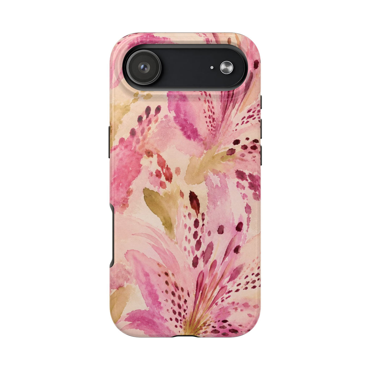 Pink Watercolor Lily Tough Phone Case | Floral Phone Case