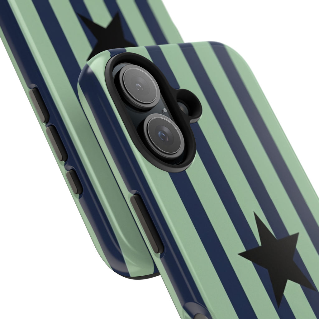 Stylish Tough Phone Cases, Durable Smartphone Covers, Trendy Tech Accessories, Unique Gifts for Teens, Striped Star Design
