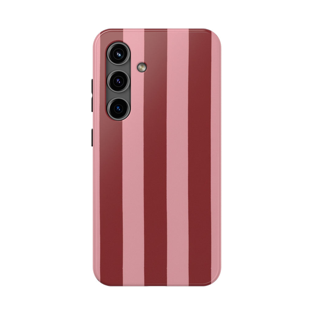 Striped Burgundy & Blush Phone Case
