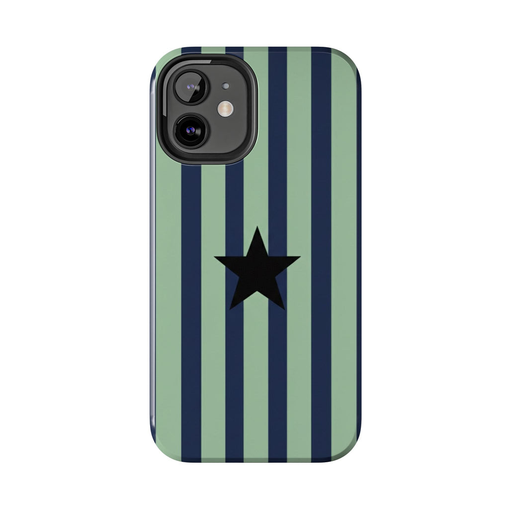 Stylish Tough Phone Cases, Durable Smartphone Covers, Trendy Tech Accessories, Unique Gifts for Teens, Striped Star Design