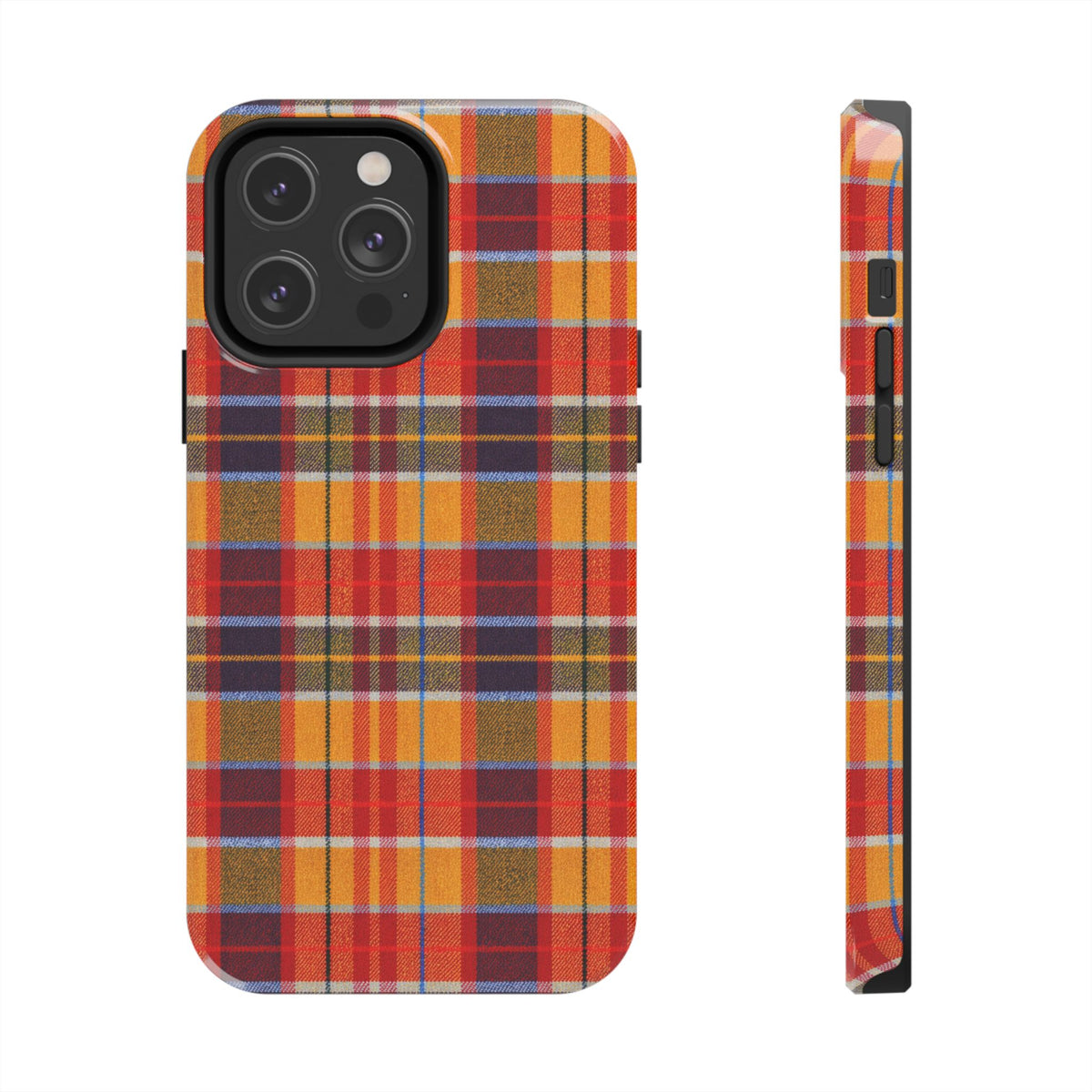 Autumn Plaid Tough Phone Case | Orange Red Yellow Plaid