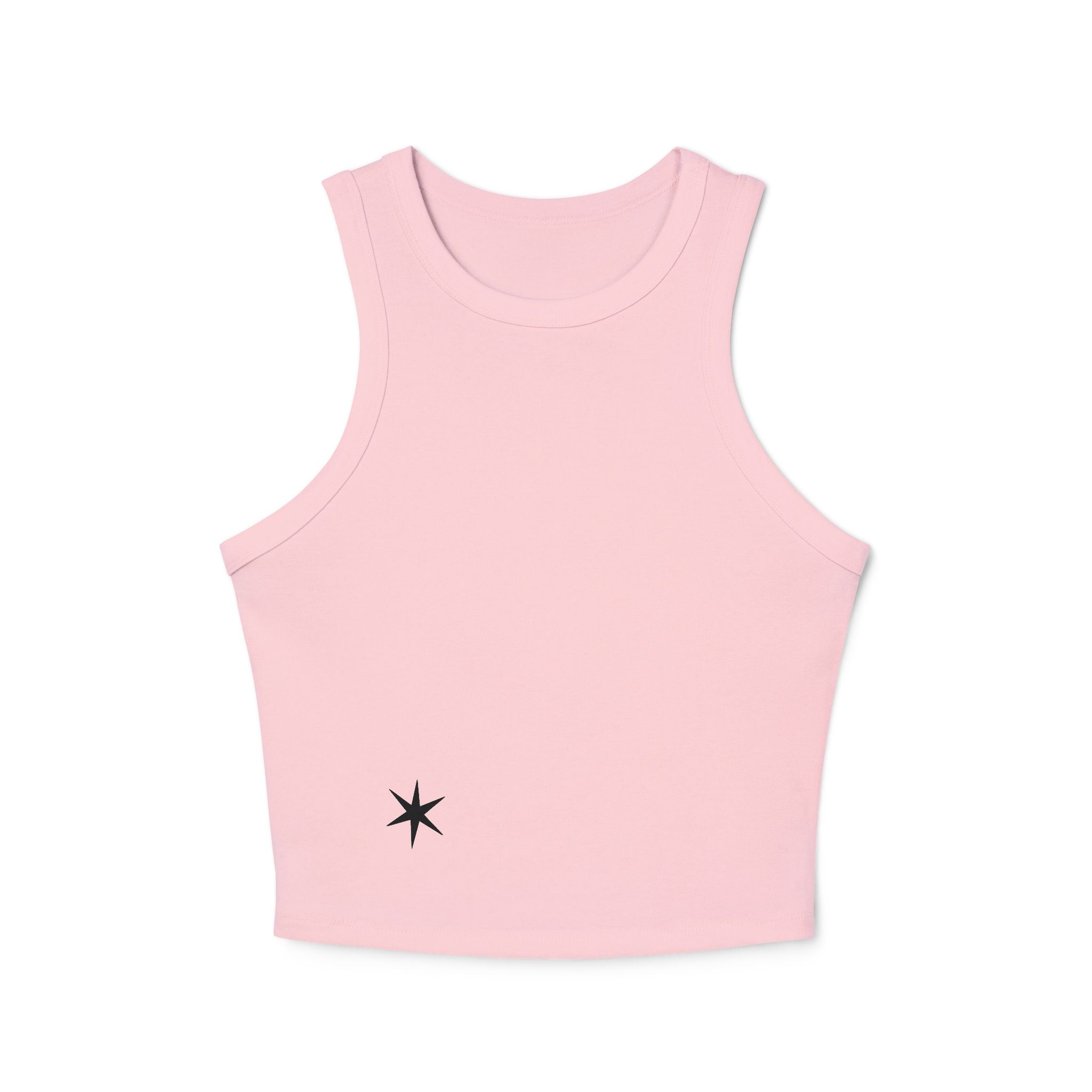 Small Starburst Minimalist Crop Tank Top | Rib Racerback