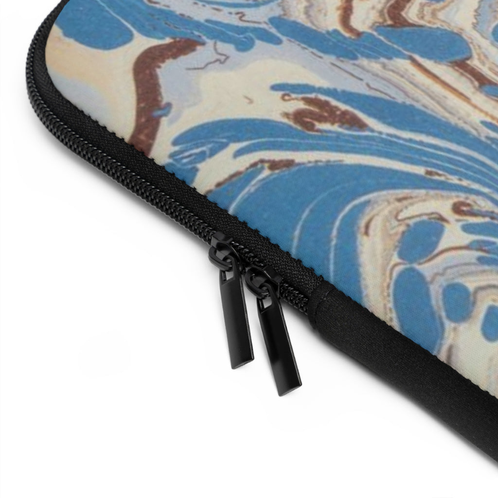 Blue Brown Marble Swirl Laptop Sleeve