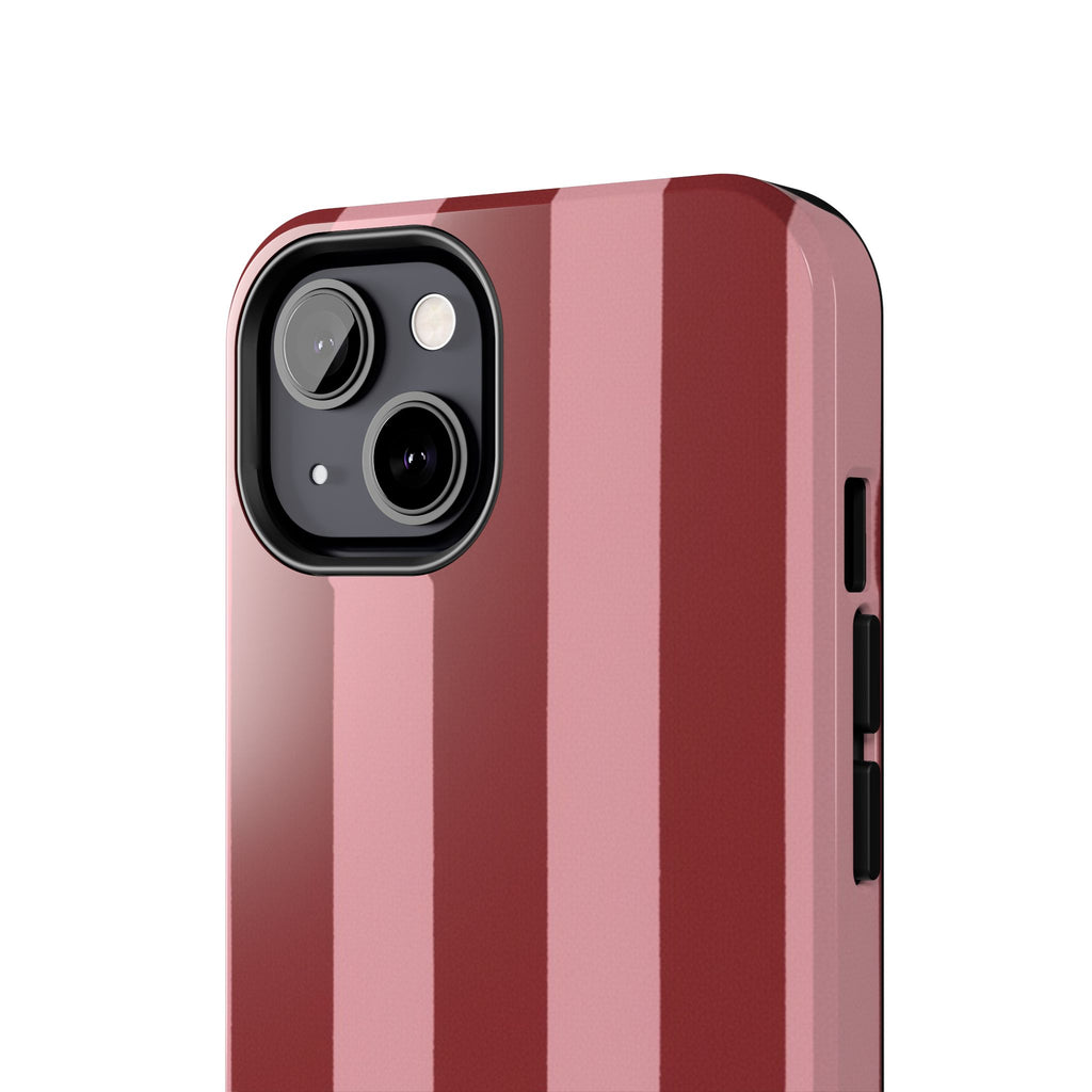 Striped Burgundy & Blush Phone Case
