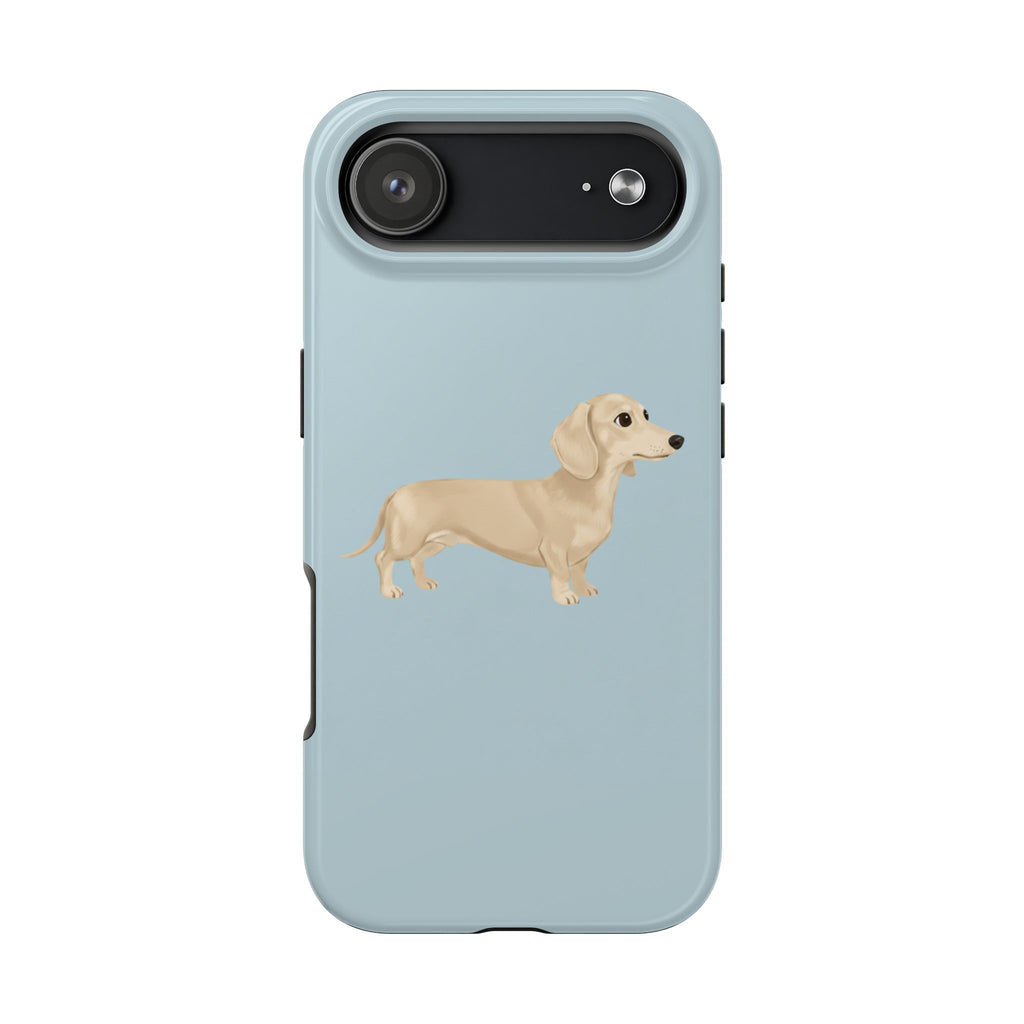 Tough Phone Cases, Dachshund Dog Blue Protective Cover, Strong Phone Shell, Rugged Device Case, Hard Smartphone Sleeve, Resilient Mobile
