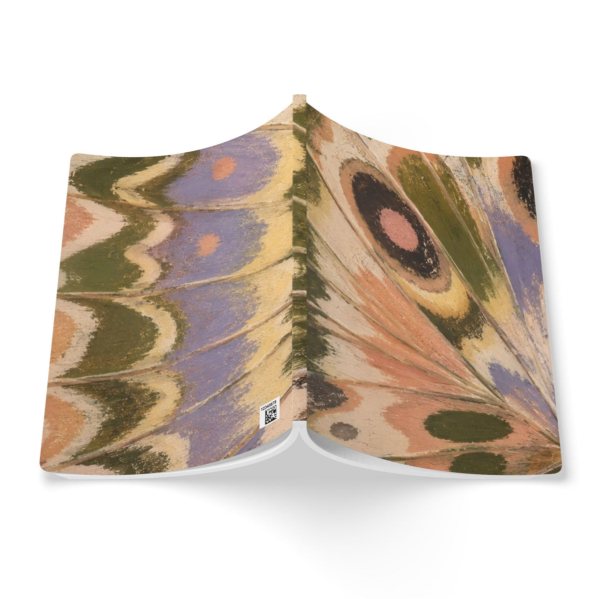 Abstract Marbled Feather Pattern Journal 5.75x8 Softcover Notebook | Pocket Sketchbook