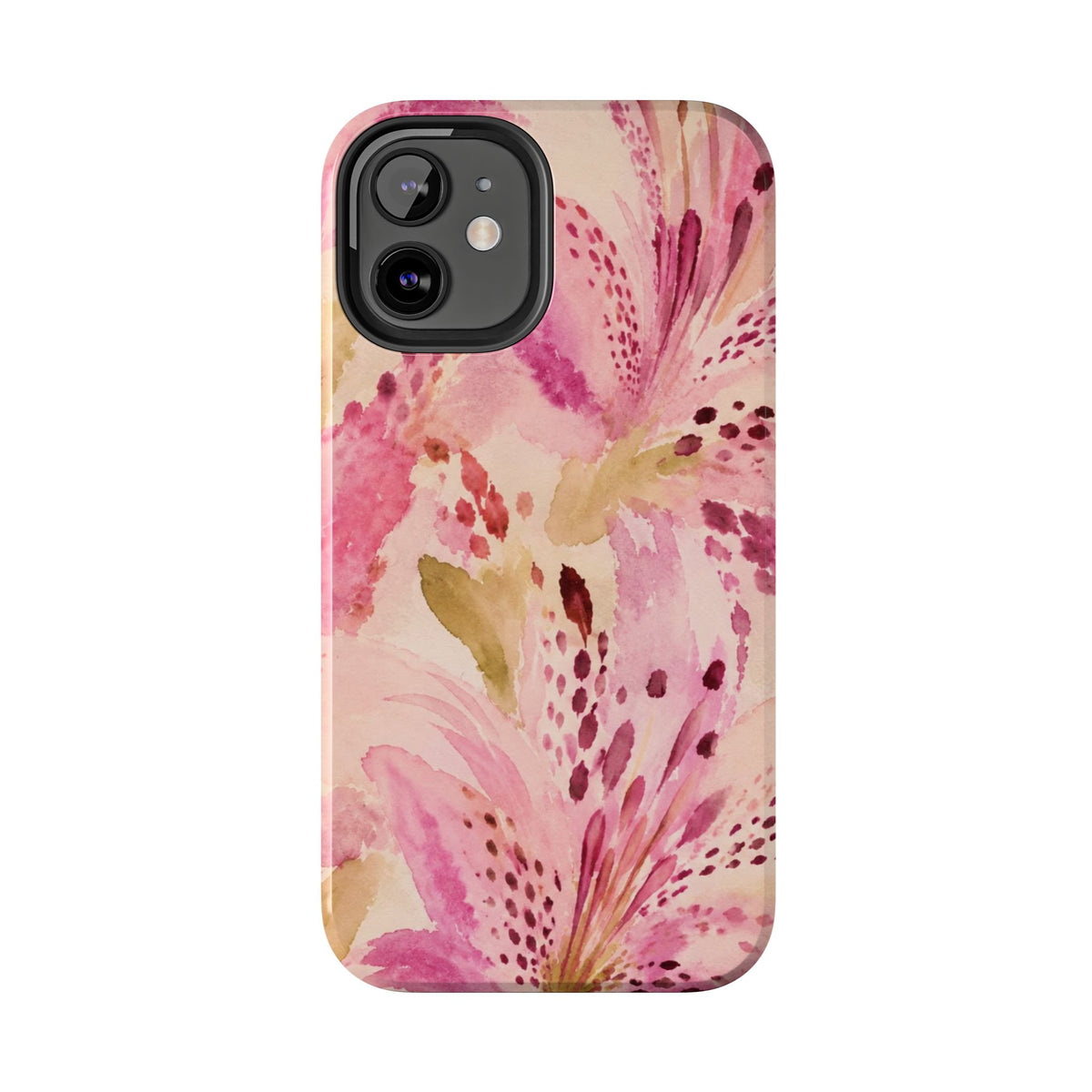 Pink Watercolor Lily Tough Phone Case | Floral Phone Case