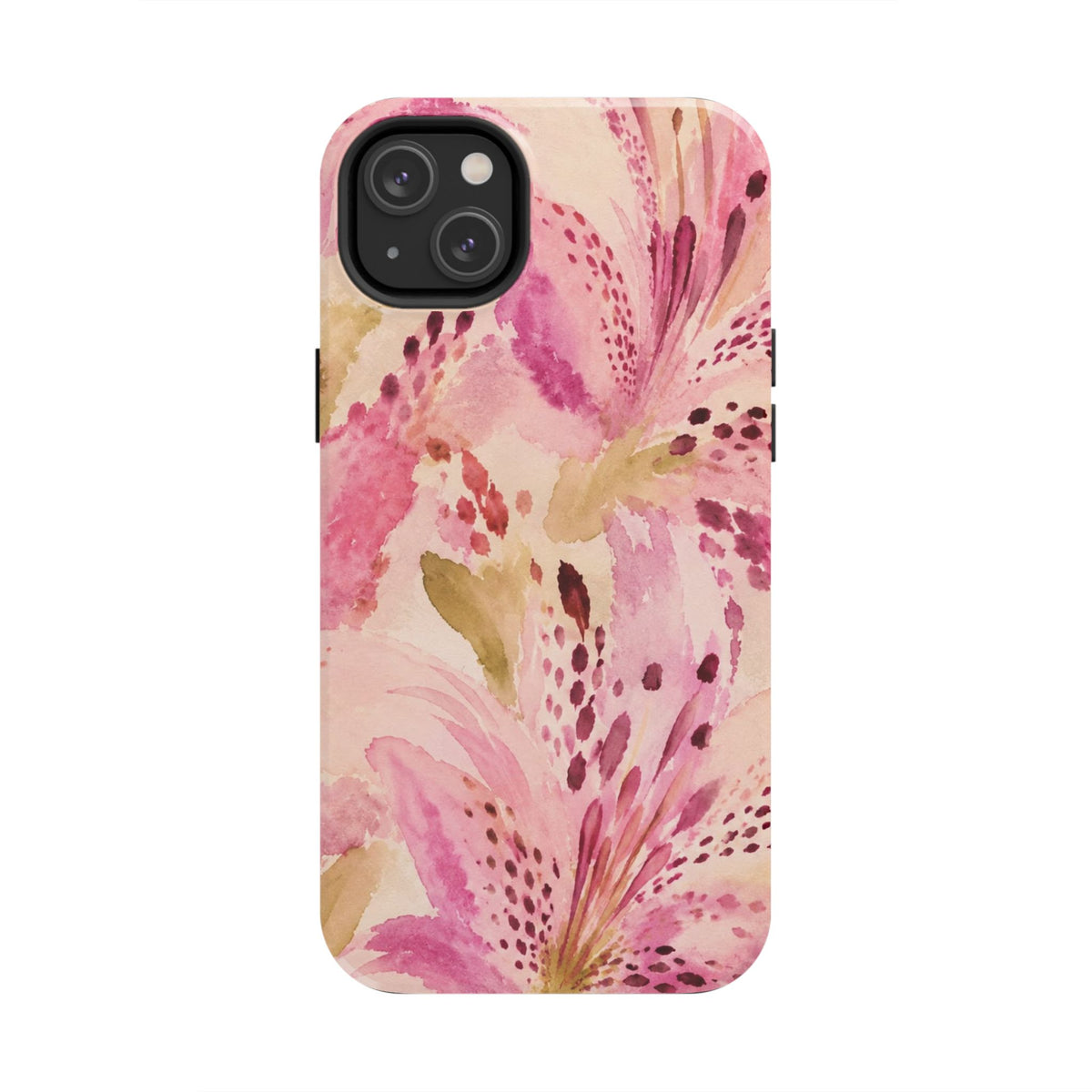 Pink Watercolor Lily Tough Phone Case | Floral Phone Case