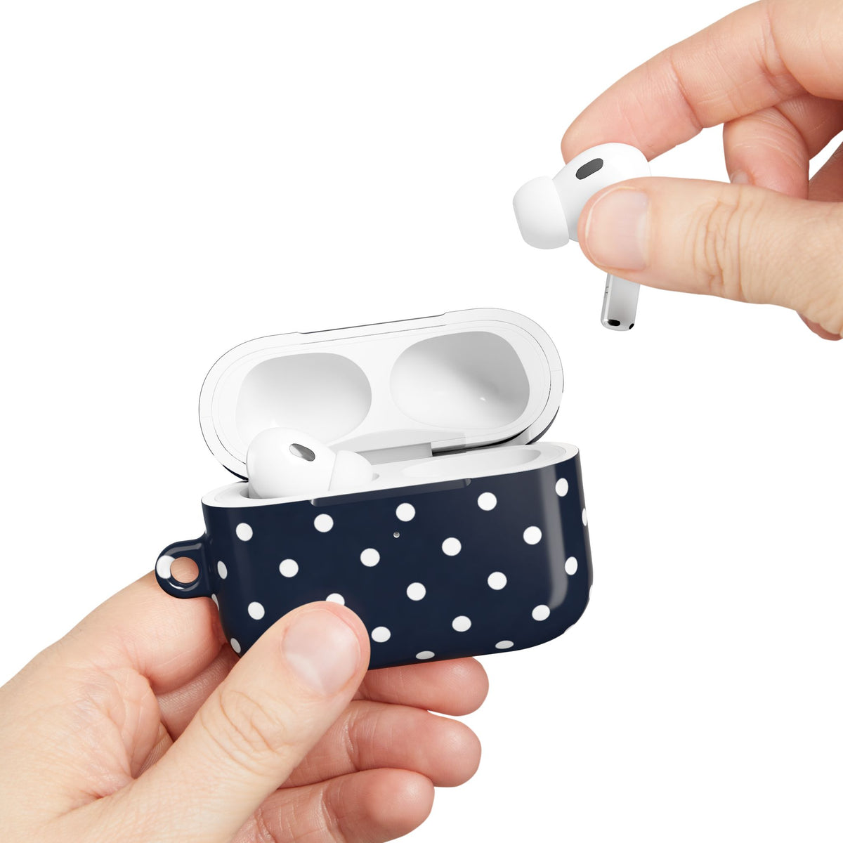 Navy Polka Dot AirPod Case