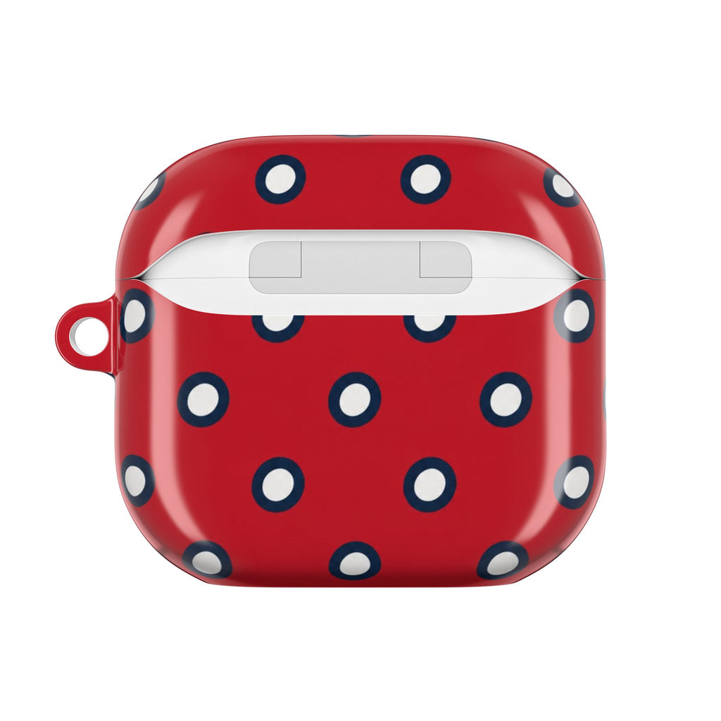 Navy Polka Dot Red AirPod Case