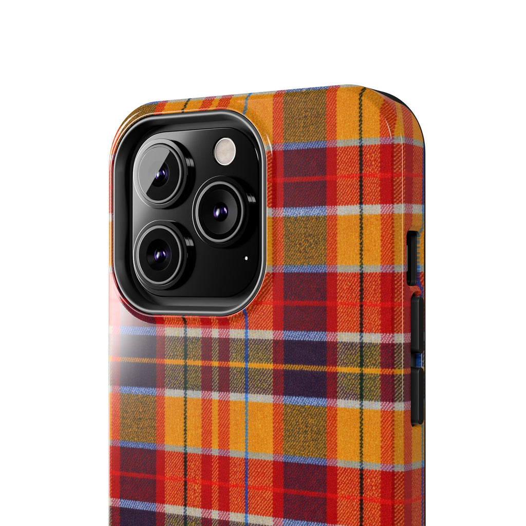 Autumn Plaid Tough Phone Case | Orange Red Yellow Plaid