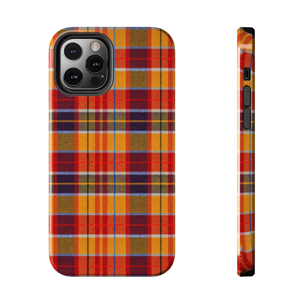 Autumn Plaid Tough Phone Case | Orange Red Yellow Plaid