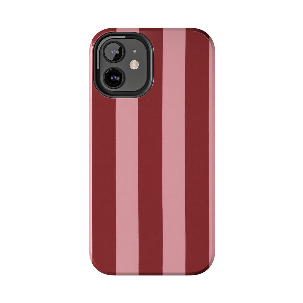 Striped Burgundy & Blush Phone Case