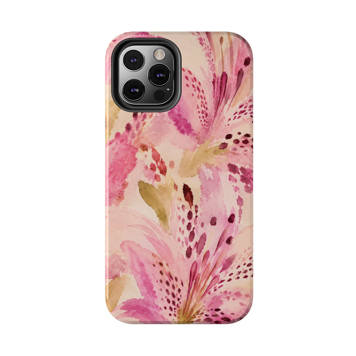 Pink Watercolor Lily Tough Phone Case | Floral Phone Case