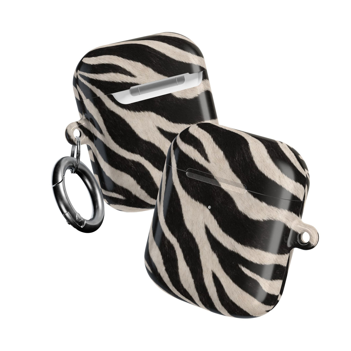 Zebra Print AirPod Case | Black White Stripes, Faux Fur Pattern