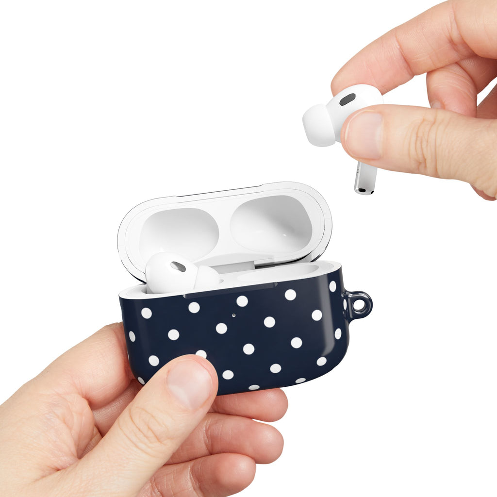 Navy Polka Dot AirPod Case