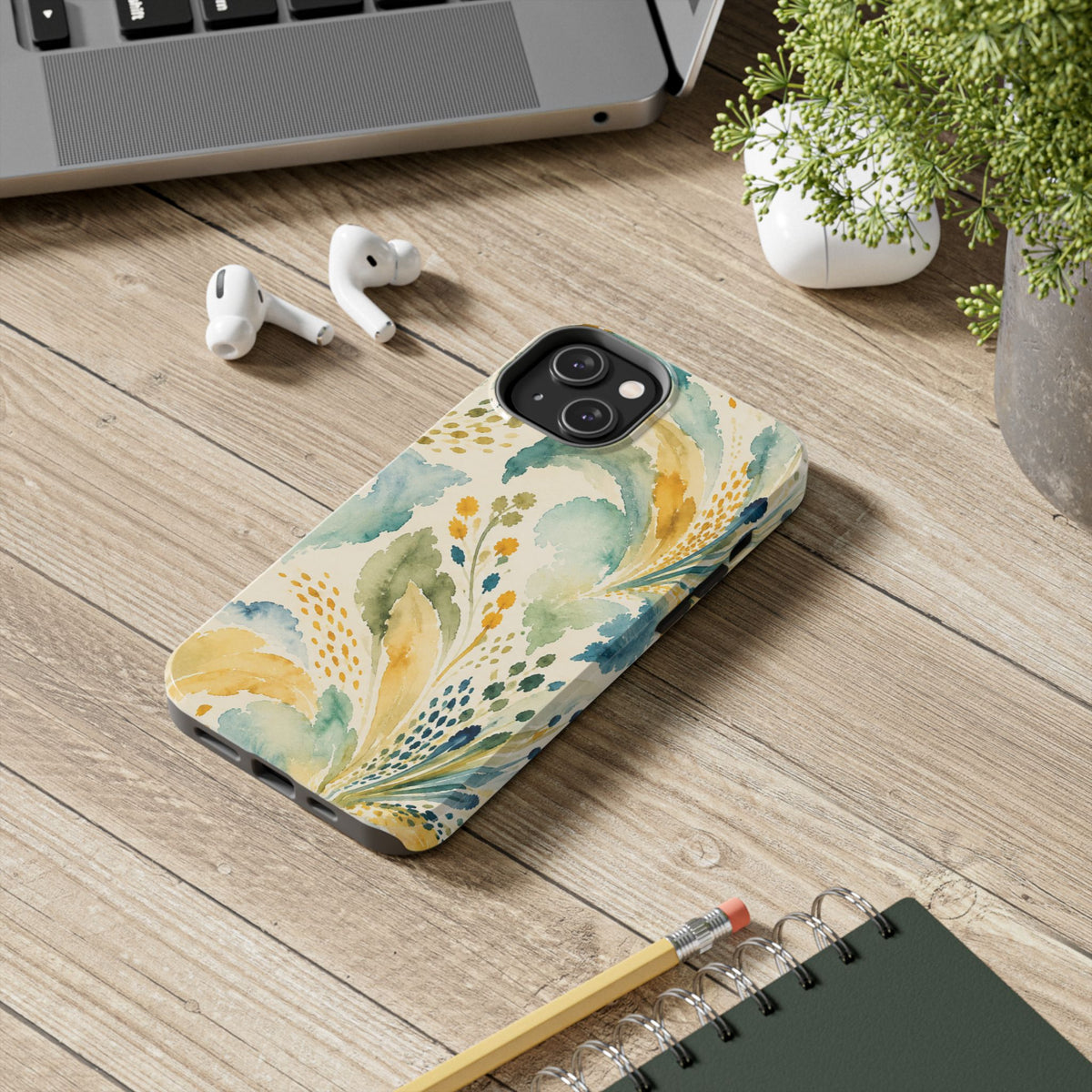 Watercolor Floral Swirl Phone Case | Tough Phone Case