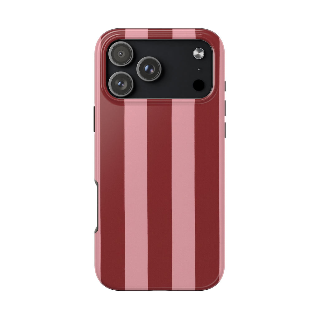 Striped Burgundy & Blush Phone Case