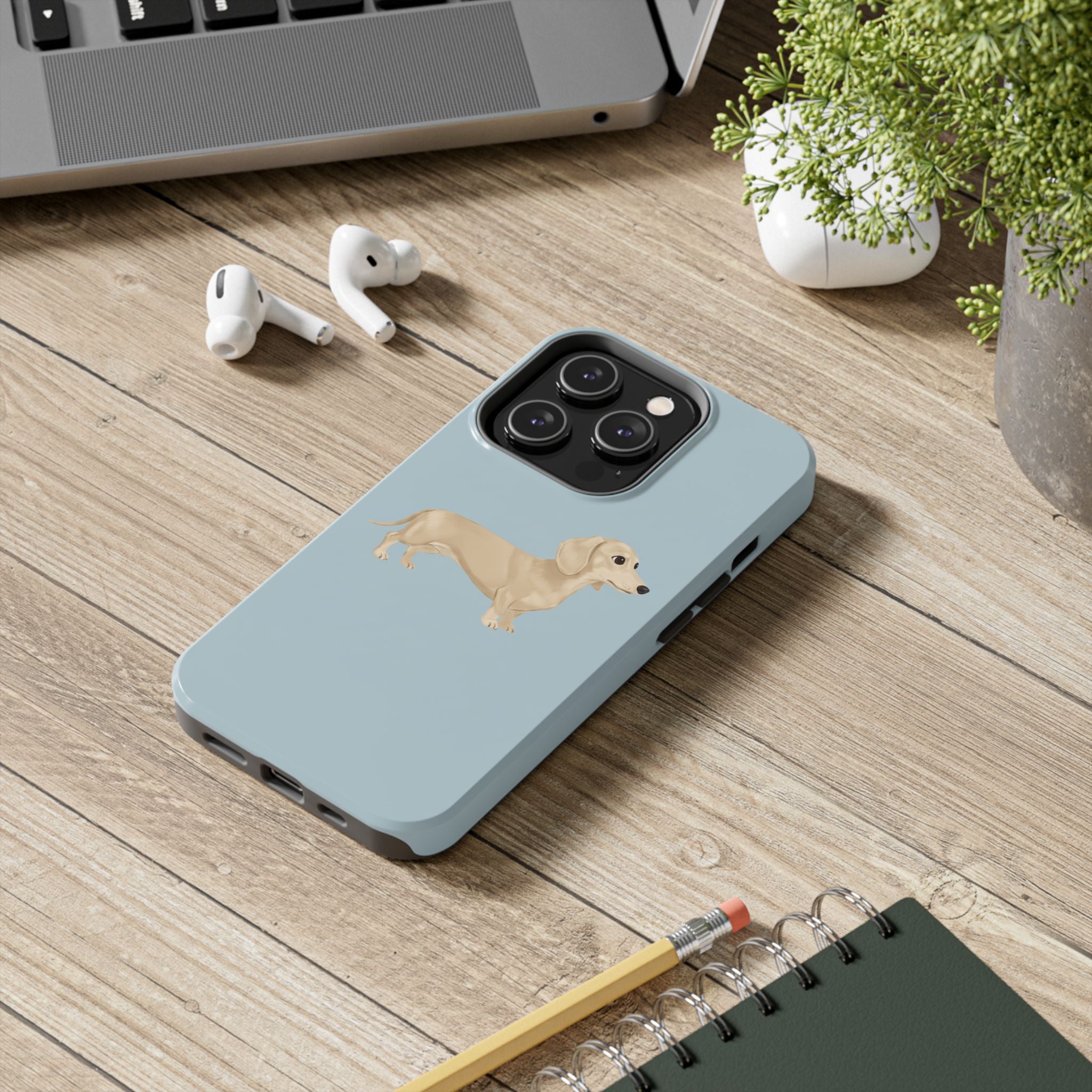 Tough Phone Cases, Dachshund Dog Blue Protective Cover, Strong Phone Shell, Rugged Device Case, Hard Smartphone Sleeve, Resilient Mobile