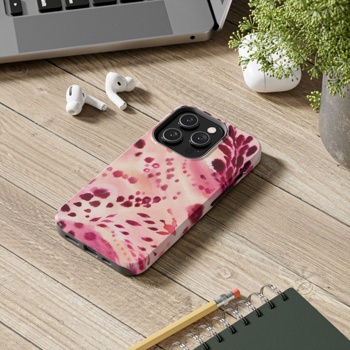 Pink Watercolor Floral Pattern phone case | Tough Phone Cases