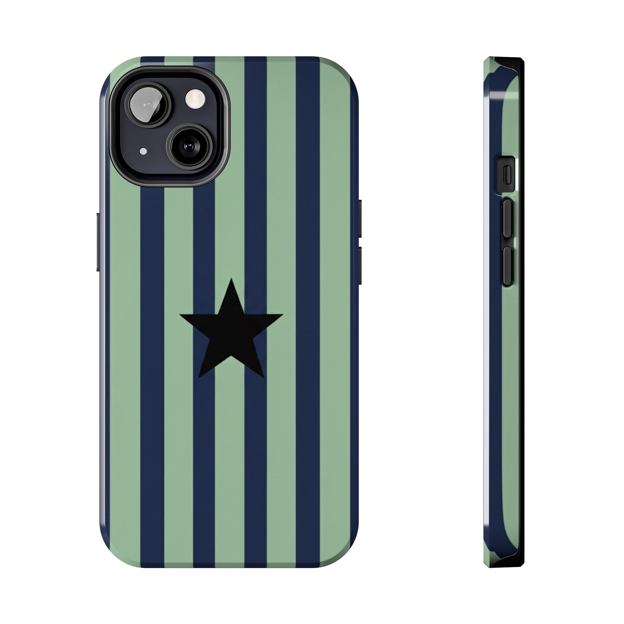 Stylish Tough Phone Cases, Durable Smartphone Covers, Trendy Tech Accessories, Unique Gifts for Teens, Striped Star Design
