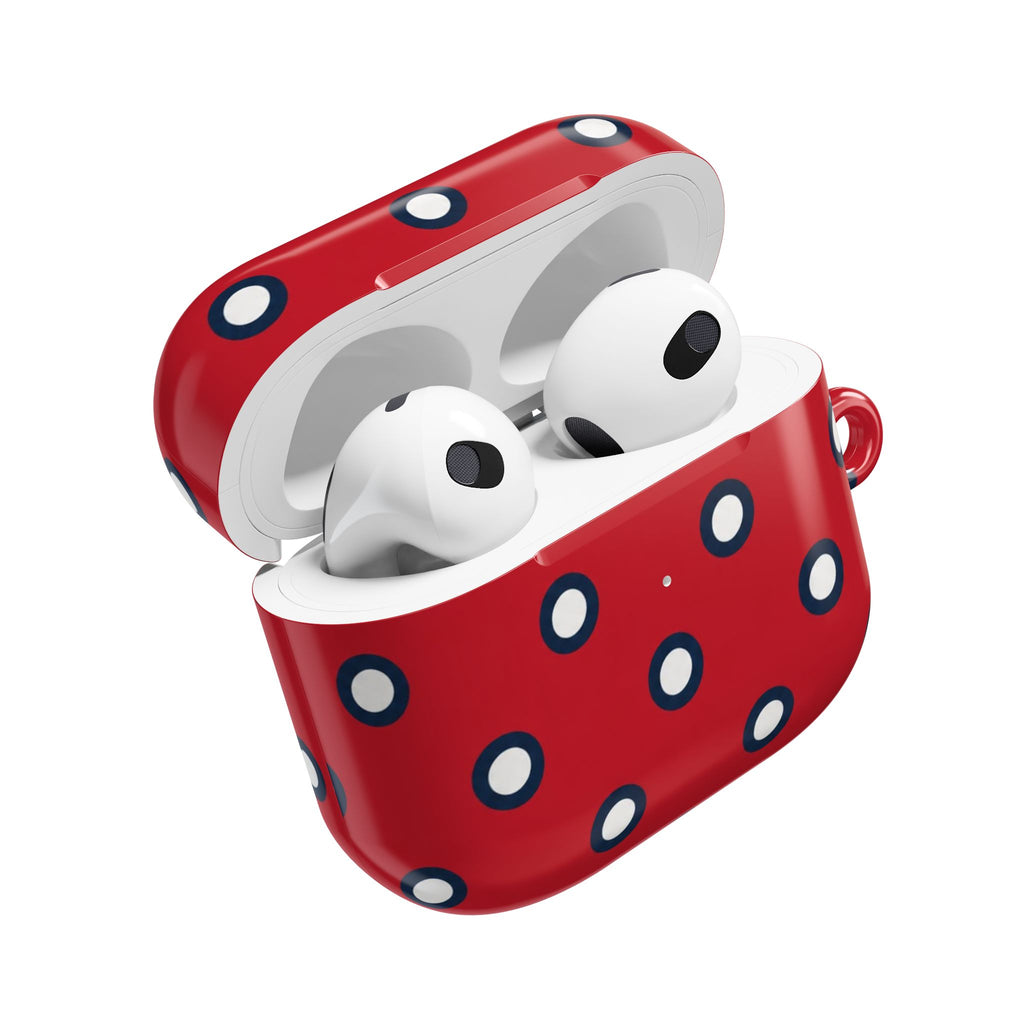Navy Polka Dot Red AirPod Case