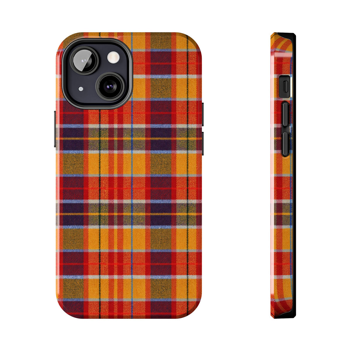 Autumn Plaid Tough Phone Case | Orange Red Yellow Plaid