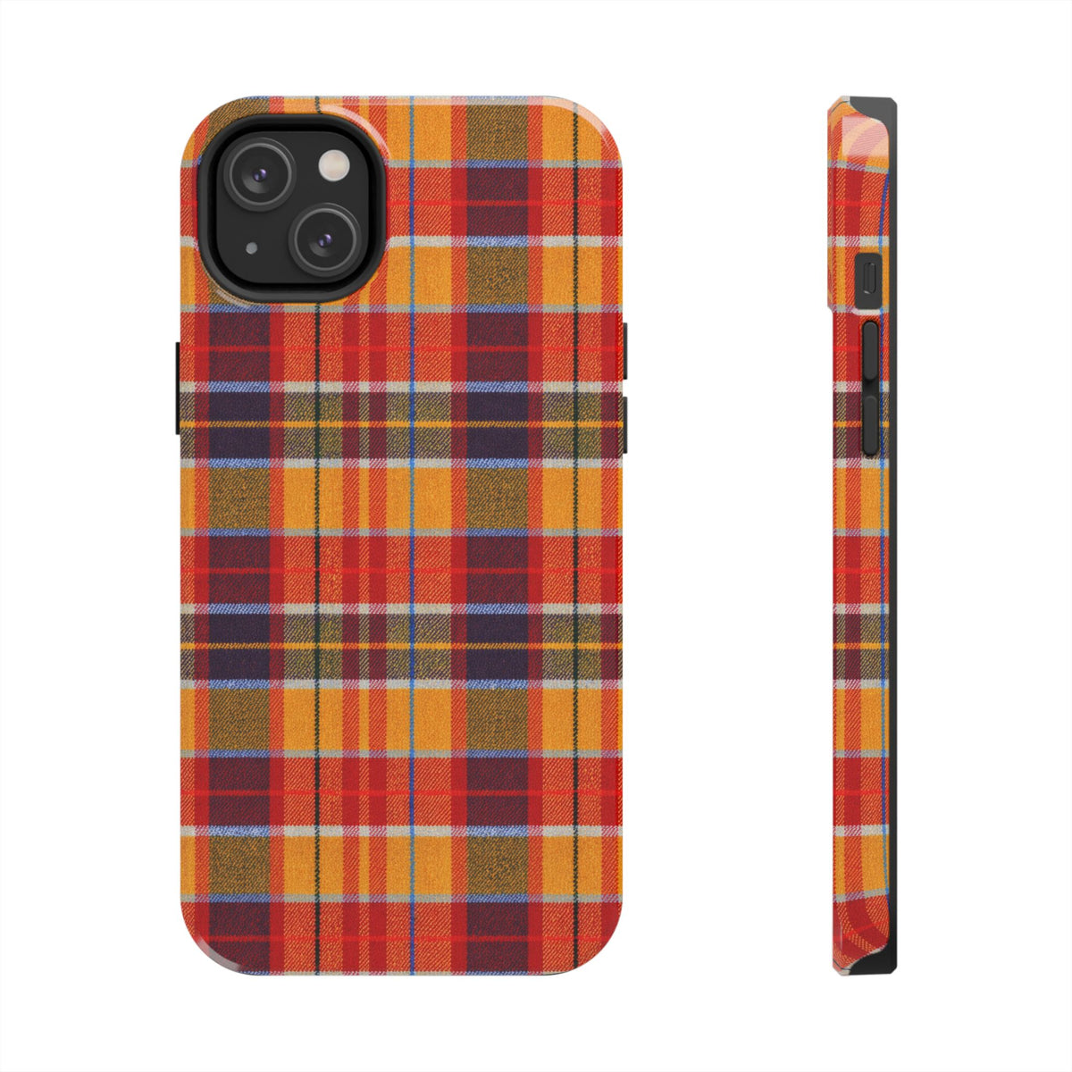Autumn Plaid Tough Phone Case | Orange Red Yellow Plaid