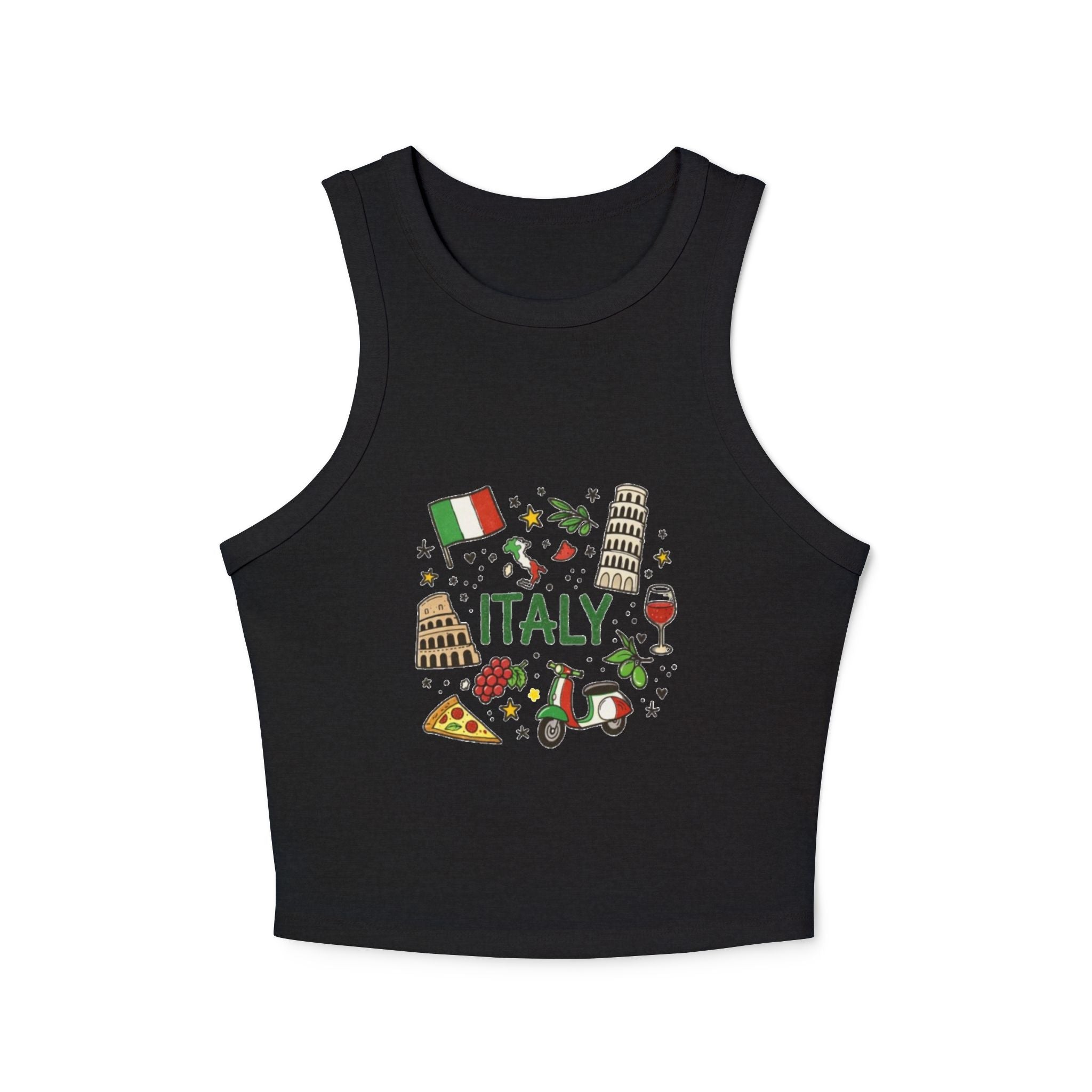 Italy Icons Tank Top | Leaning Tower, Pizza, Vespa, Flag