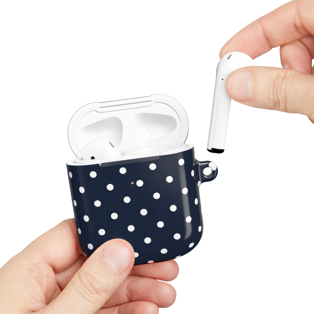 Navy Polka Dot AirPod Case