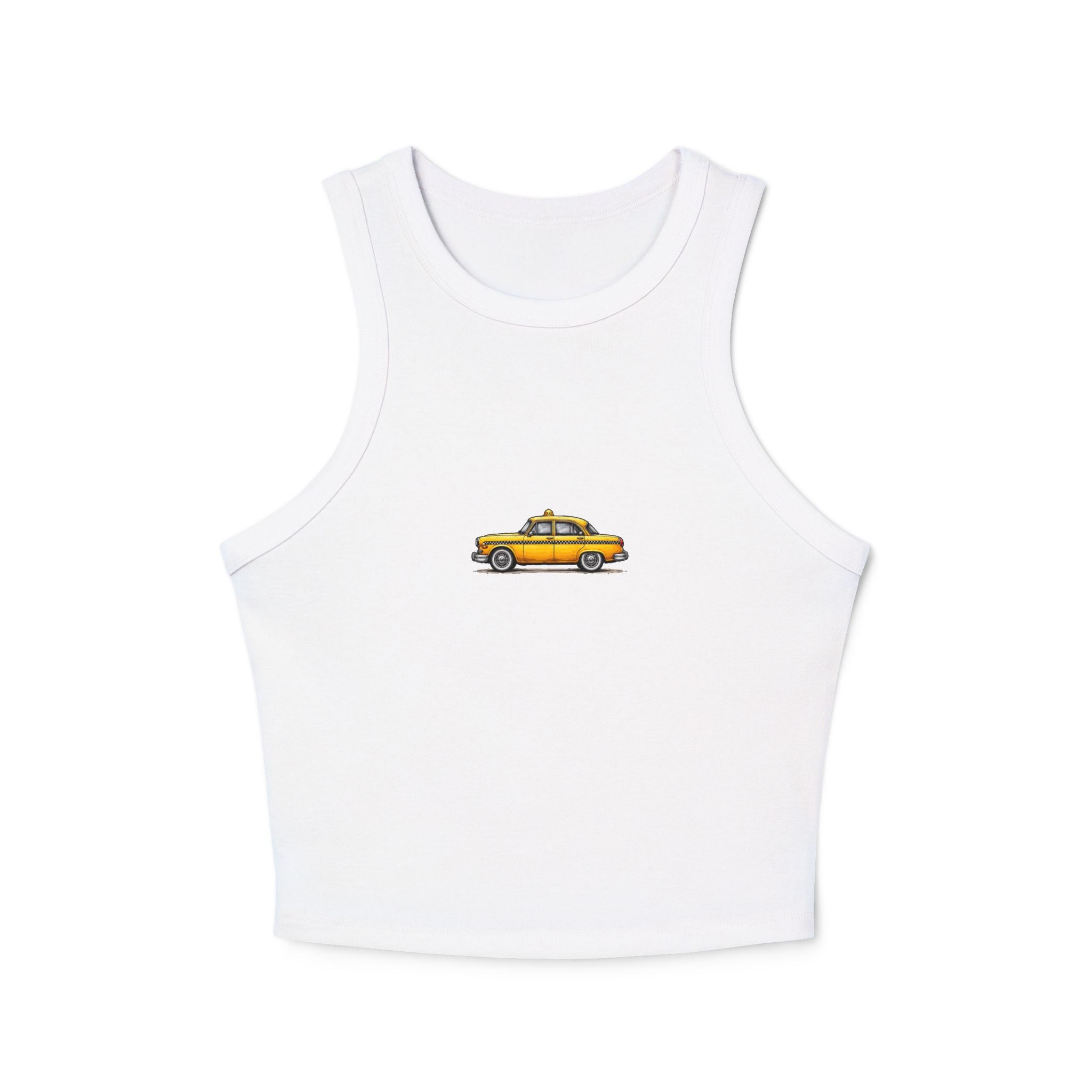 Yellow Taxi Graphic Tank Top | Vintage Cab Illustration