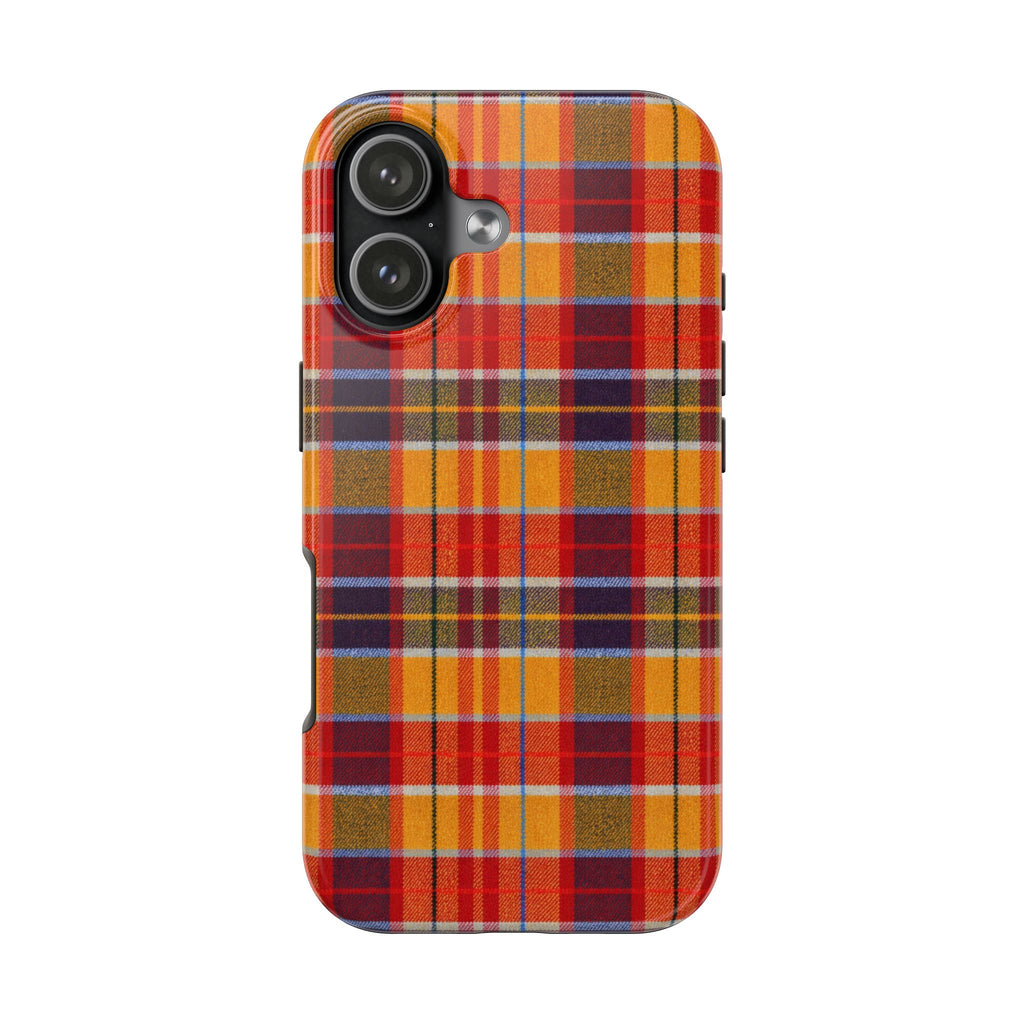 Autumn Plaid Tough Phone Case | Orange Red Yellow Plaid