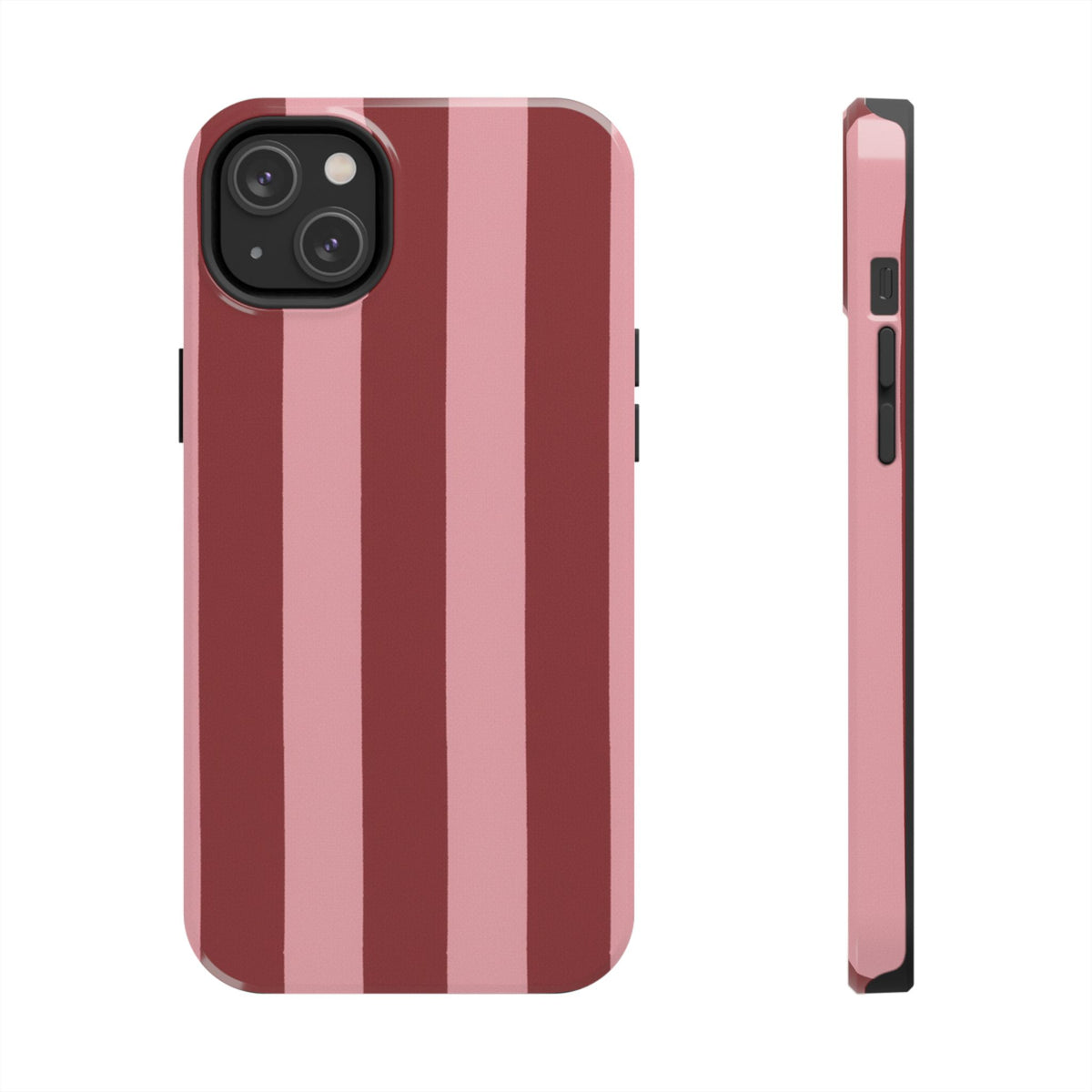 Striped Burgundy & Blush Phone Case