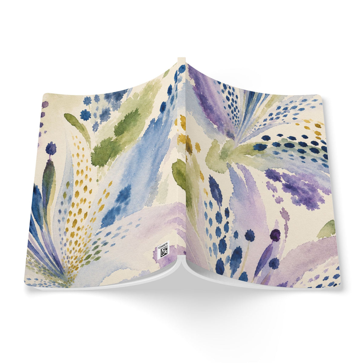 Watercolor Floral Abstract Softcover Journal | Pastel Botanical Notebook