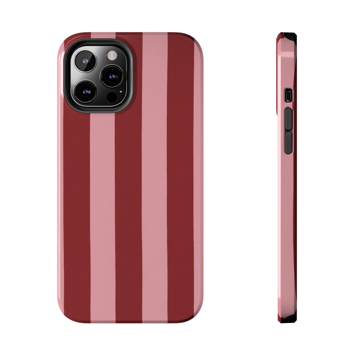 Striped Burgundy & Blush Phone Case