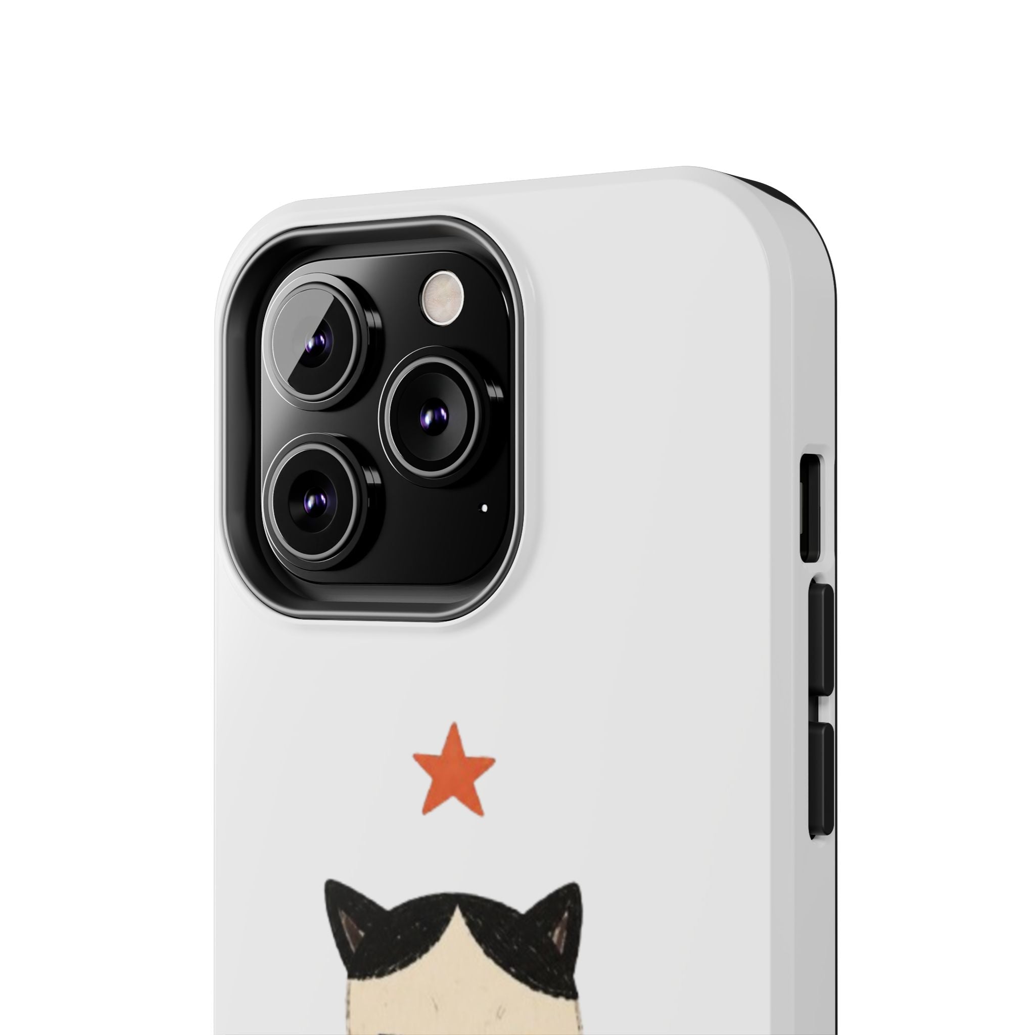 Grumpy Cat Illustration Phone Case | Cute Cat with Star Tough Case