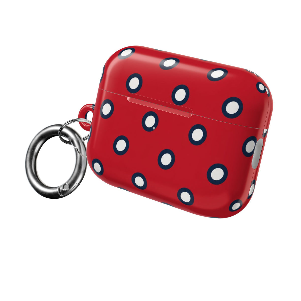 Navy Polka Dot Red AirPod Case