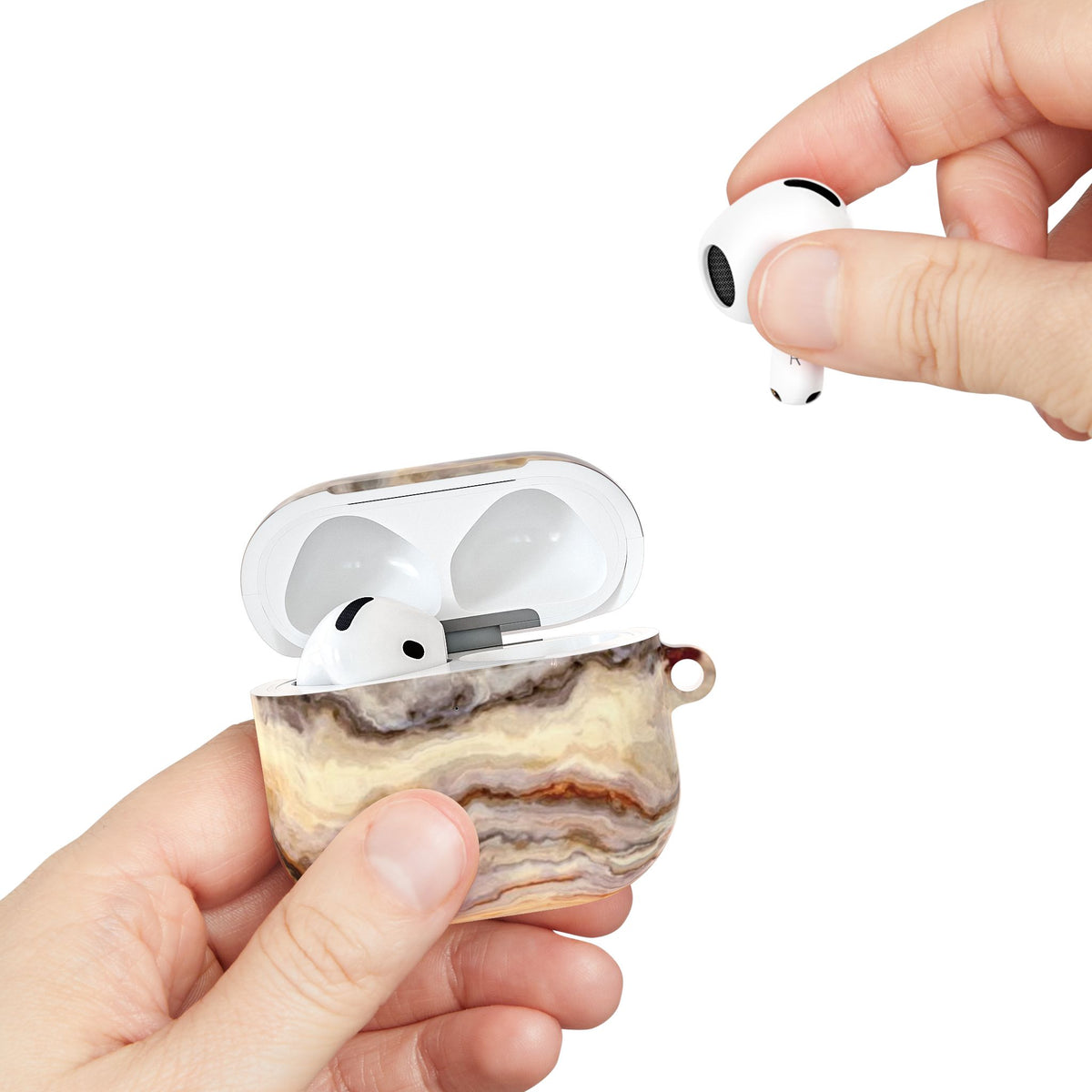 Brown Marble Pattern AirPod Case