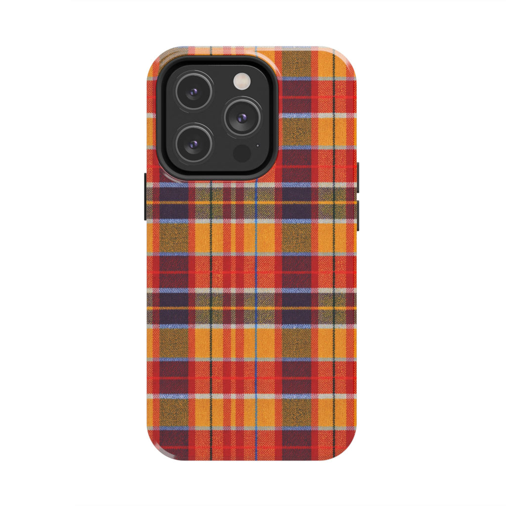 Autumn Plaid Tough Phone Case | Orange Red Yellow Plaid
