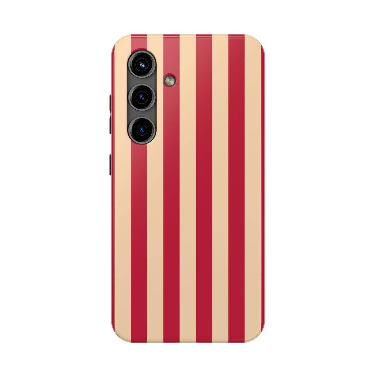 Retro Red & Cream Stripe Phone Case — Tough Protective Cover