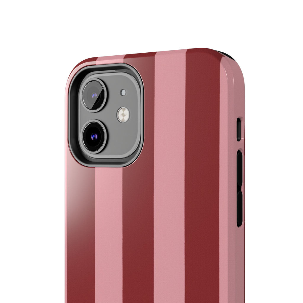 Striped Burgundy & Blush Phone Case