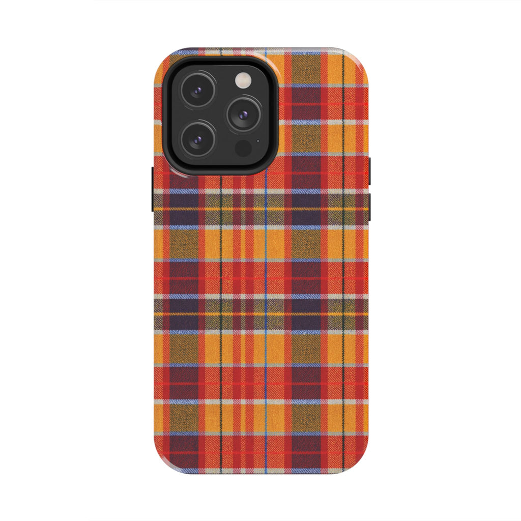 Autumn Plaid Tough Phone Case | Orange Red Yellow Plaid